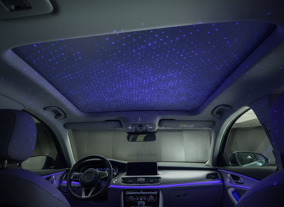 LED Car Cup Holder Lights & USB Starlight Projector – Interior Ambient Lighting Kit for Cars